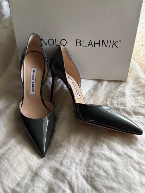 Manolo Blahnik Shoes - Manolo Blahnik Black Patent Pointed-Toe D'Orsay Pumps